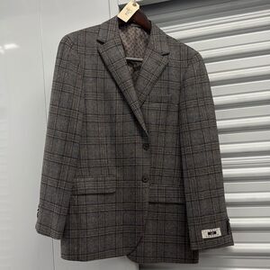 Joseph Abboud Mens Size 40R Blazer Madras Patchwork Plaid Sport Coat Jacket